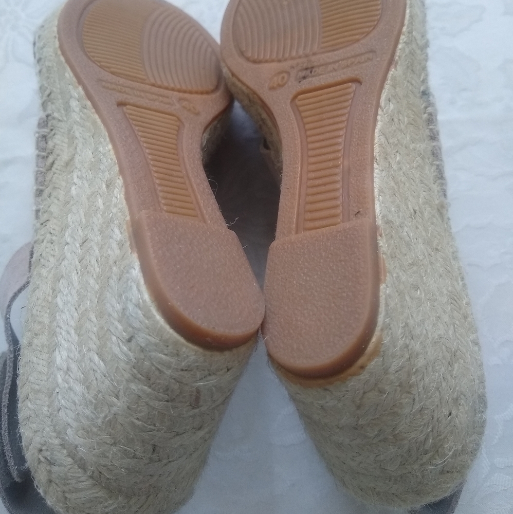 Leather suede Made in Spain Maypol espadrille wedge Anthropologie - Picture 6 of 6